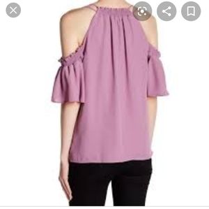Free press ruffled cold shoulder blouse